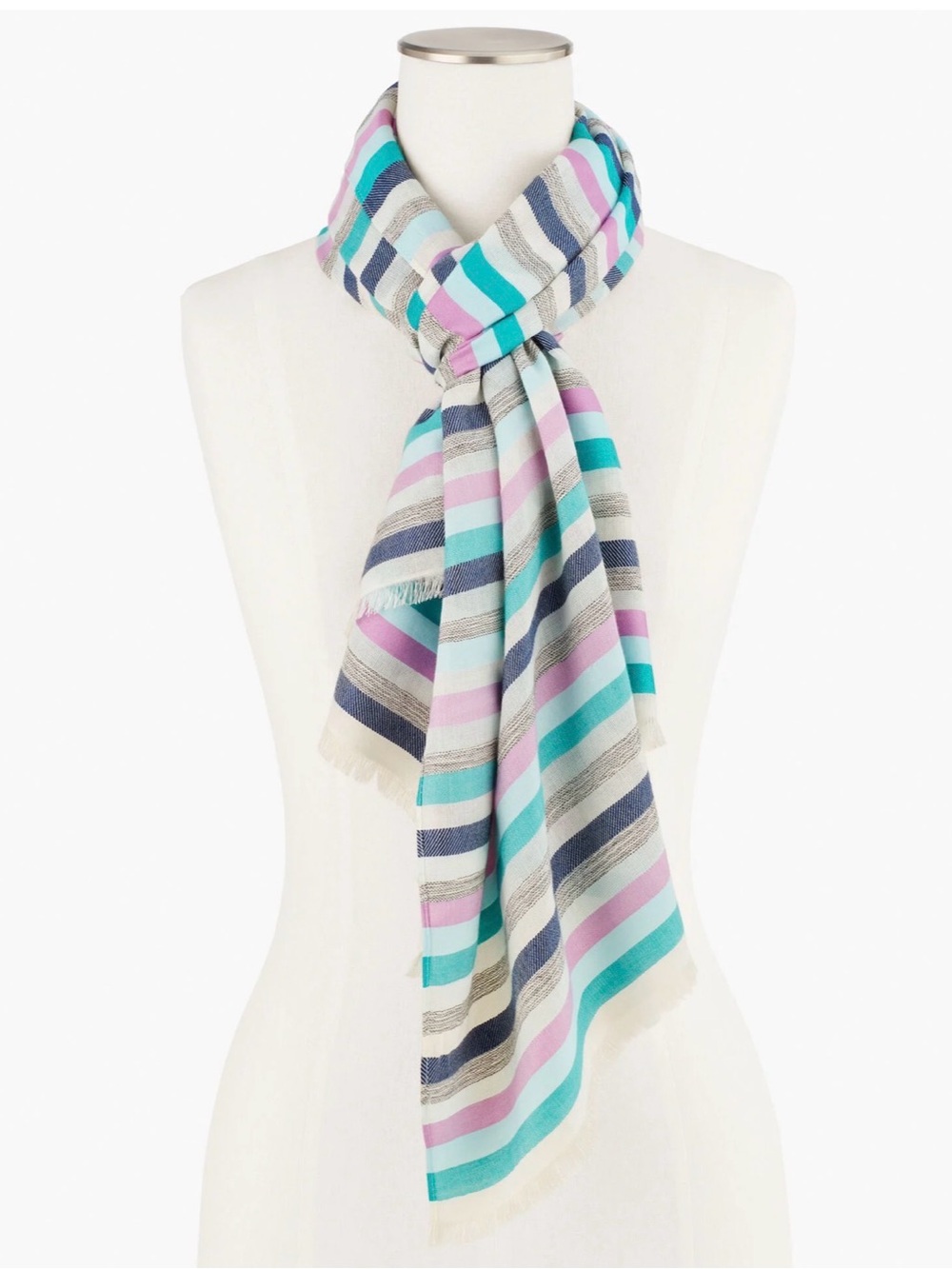 Pastel Stripe Oblong Scarf